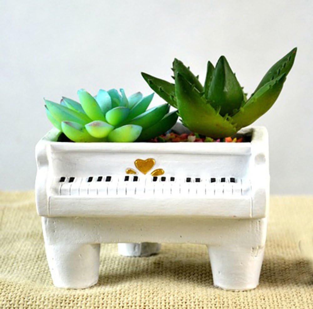 HEYFAIRQQW Piano Cactus Succulent Planter Pot Container Gardens Cement