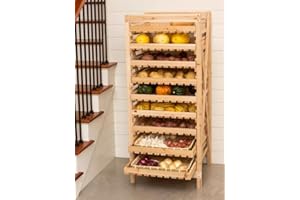 GARDENER'S SUPPLY COMPANY Gardeners Supply Company Garden Harvest Rack, Large 9 Drawer Adjustable Wooden Vegetable and Fruit Storage | Herb Drying Rack | Vegetable Basket Bins Rack