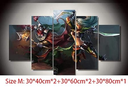 WM Art Wall Canvas Ölmalerei Inkjet Moderne Craft Ölmalerei Wulian League of Legends Family Decoration Painting Modern Painti