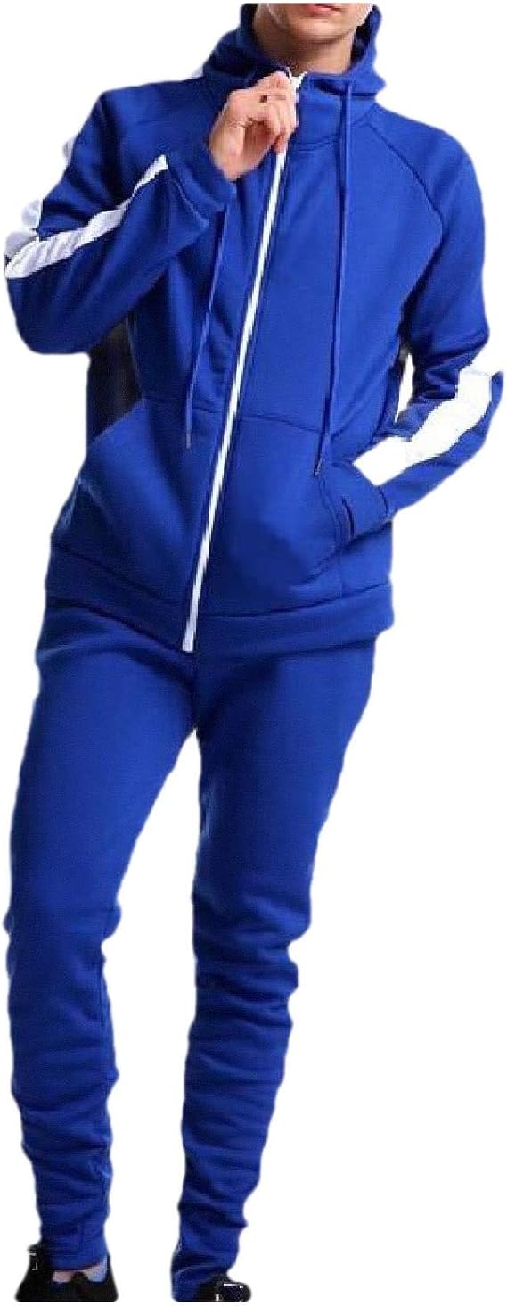 Amazon Energywd メンズポケット2ピースセットスポーツパーカージップアップコントラストスウェットスーツセット ジャージ上下セット 通販