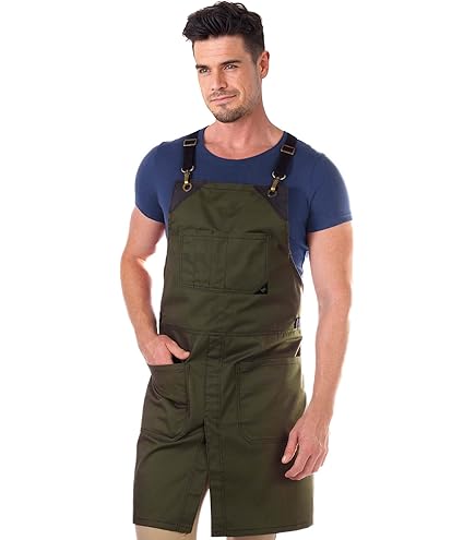 Amazon.com: Under NY Sky No-Tie Moss Green Apron with Full
