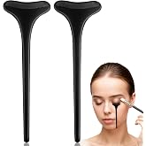 TIESOME 2 PCS Mascara Shield Guard, Black Reusable Silicone Mascara Shield Applicator Guard Eyelid Guard Tool Beginners Friendly Eyelash Makeup Applicator Tool for Women