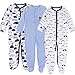 Exemaba Baby Footed Pajamas Boy-3 Packs Newborn Infant Sleeper Cotton Soft Romper, Boys Set, (Tag 12M) 10-12 Months