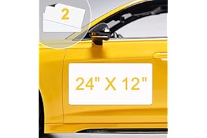 KLSKKJ Blank Car Magnets with 40 mils, 2 Pack 24” x 12” Magnetic Car Signs Rounded Corners Blank White Car Door Magnet, Magnetic Signs for Vehicles to Advertise Business and Company Logo…