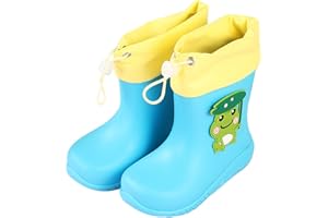 Boys Girls Dinosaur Rain Boots with Drawstring Toddler Waterproof Non Slip Rainboots Lightweight Dirty Proof Shoes