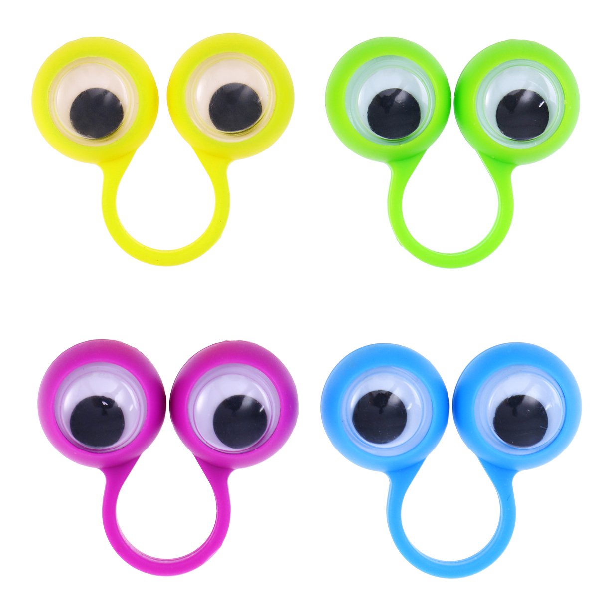 STOBOK 10pcs Eyes Finger Ring Puppet Eyeballs Toy Eye Monster Funny Toy for Kids Party Favor (Random Color)