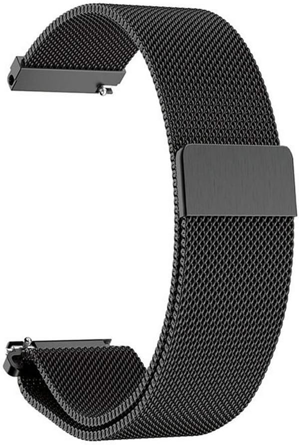 20mm Watch Strap, Adjustable Loop Stainless Steel Replacement Quick Release Magnetic Lock Band for Smart Watch Men Women