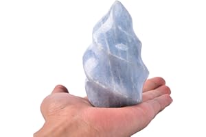 AMOYSTONE Quartz Crystal Flame Kyanite Decorative Stone Tower, Healing Home Decors Witchcraft 0.6-0.8 LBS, Small
