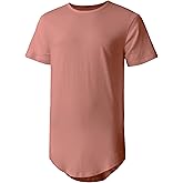 Hat and Beyond Mens Hipster Curve Hem Droptail Tee Premium Longline T Shirts