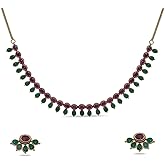 TARINIKA Parama Antique Multi Kempu Necklace Set with Classic Design - Indian Jewelry Sets for Women | Perfect for Ethnic Occasions | Traditional South Indian Necklace | 1 Year Warranty*