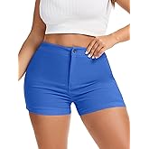 Gaiibbt Chino Shorts for Women Elastic High Waist Summer Casual Shorts