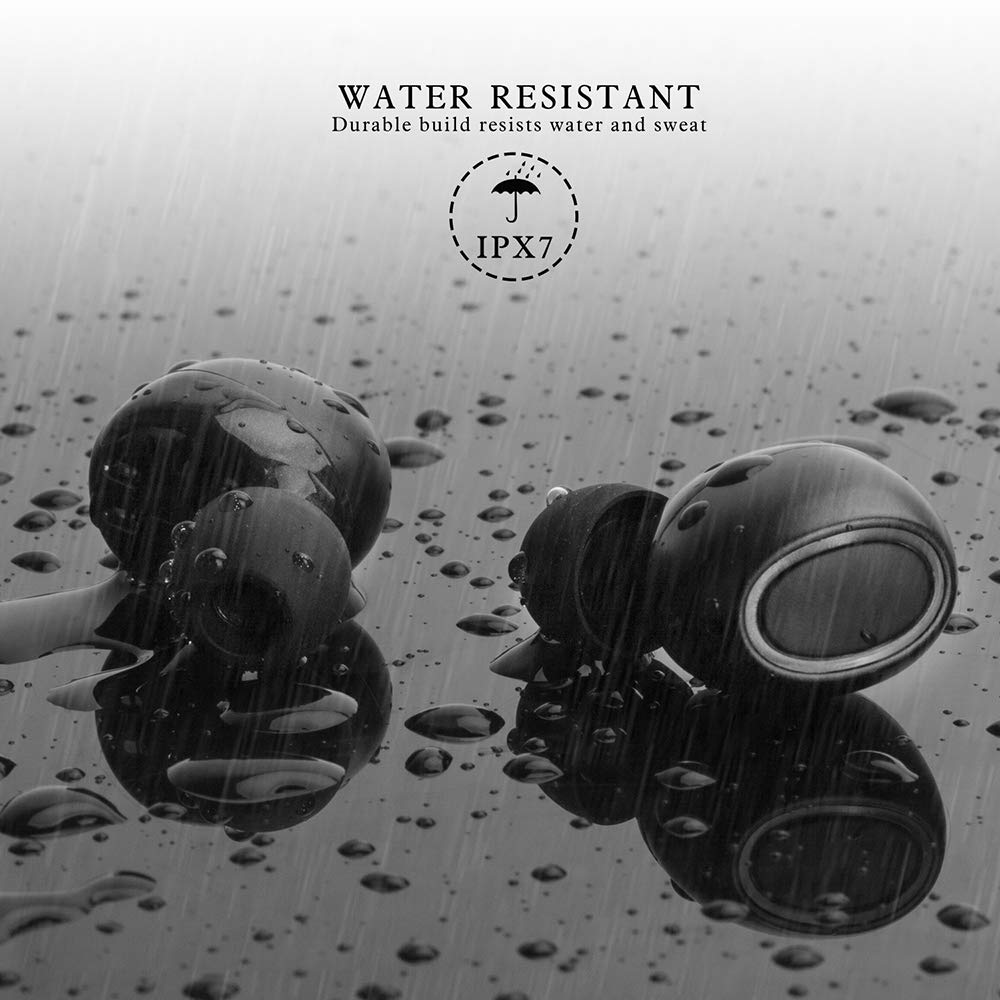 True Wireless Earbuds Bluetooth 5.0 with Leather Charging Case, Barsone Deep Bass HiFi Stereo in-Ear Earphones Waterproof Built-in Noise-Cancelling Mic for 40hours Extended Playtime