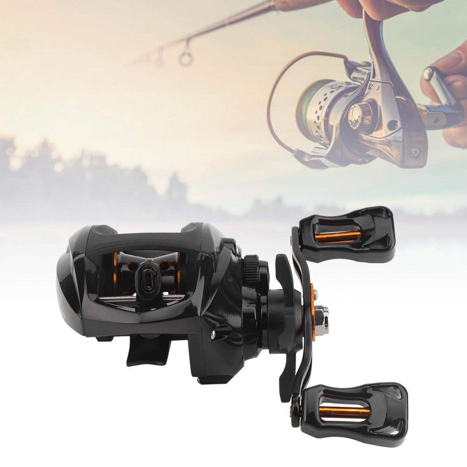 Metal Fishing Wheel, Right/Left Hand Fishing Casting Reel, Exquisite Matte Black for Sea/Fresh Fishing Outdoor Angling Fishermen Anglers(Camry left hand)