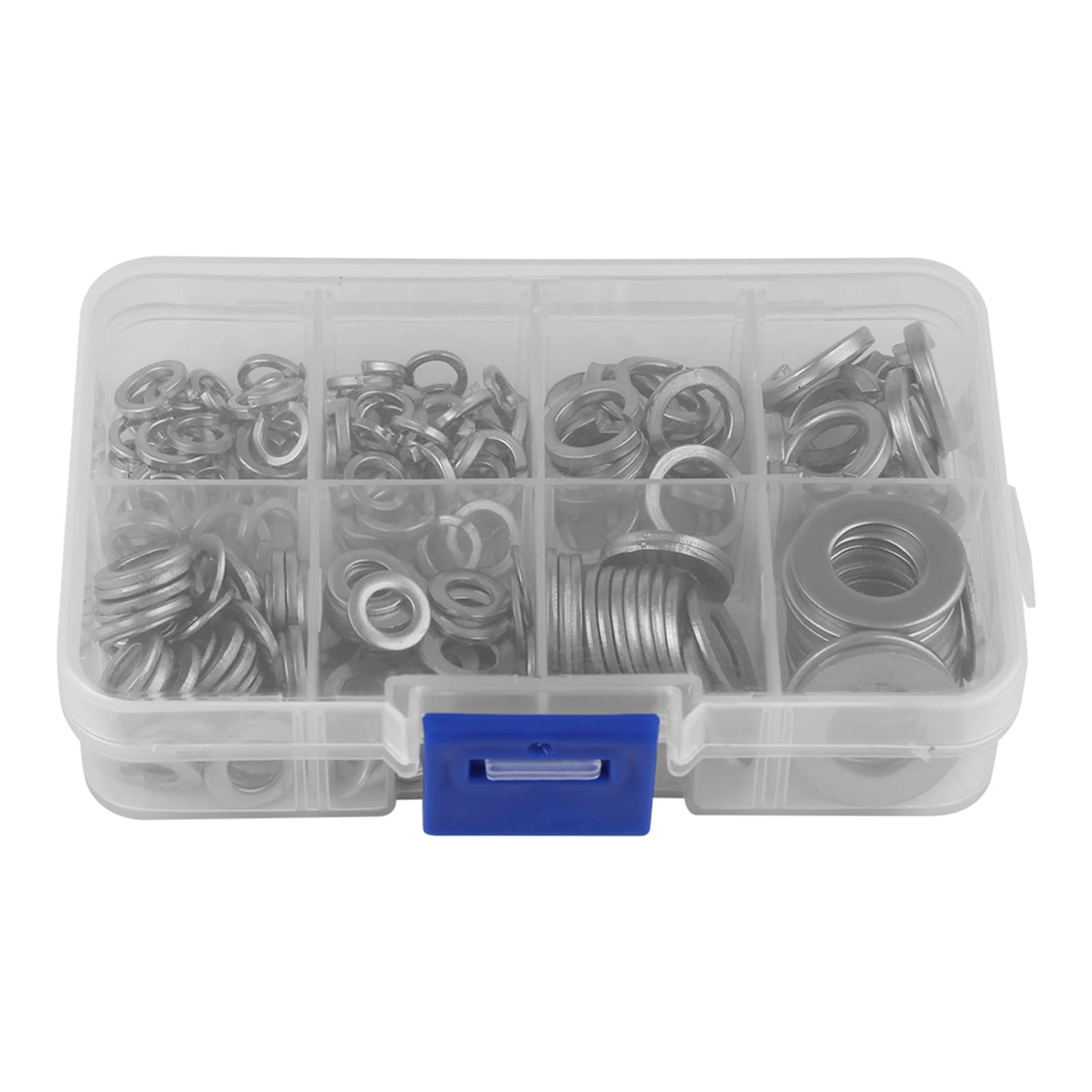 Flat Washer Spring Washer Tool Kit Stainless Steel M5 M6 M8 M10 200PCS with Box for Locking Applications