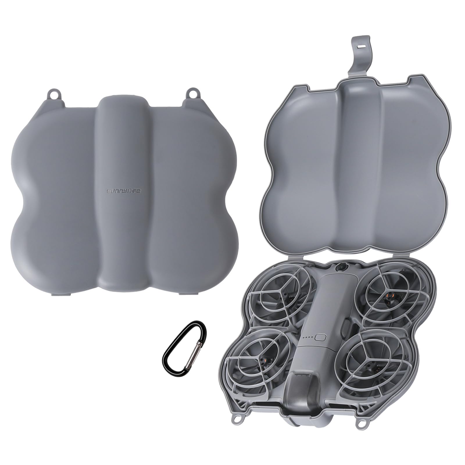 ZJRXM Neo 2 Case, Portable Hard Shell Protective Case for DJI Neo 2 Drone, Adorable Butterfly Design, Portable, Lightweight and Compact, gray, plain — image 1