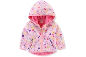 DILIBA Toddler Fleece Jacket Lightweight Hooded Warm Winter Coats for Baby Boys Girls