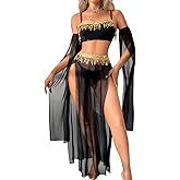 ShawGobow Exotic Wear Dancer Outfits,High Slit Skirt Sexy Lingerie For Women,Belly Dance Costume Cosplay Festival