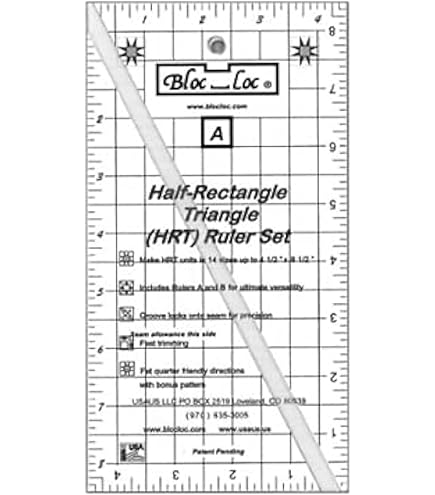 Amazon.com: Bloc Loc Rulers For Quilting, Half Square Triangle