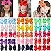 30 Pack Hair Bows for Girls 6 Inches Large Big Grosgrain Ribbon Bows Alligator Hair Clips in Pairs Hair Accessories for Baby Girls Toddler Kids Teens Women