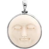 Sun and Moon Face Natural Carved Bone Pendant Necklace – My Mystic Gems