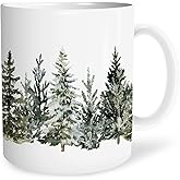 URLLUAE Winter Pine Tree Mugs, Christmas Tree Mugs, Christmas Coffee Mugs Gift for Women Tea Cups, Ceramic Mugs 11 Oz