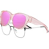 HAOLOTA Fit Over Glasses Sunglasses for Women Polarized, Trendy Cat Eye Sunglasses Wear Over Glasses, UV Protection