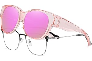 HAOLOTA Fit Over Glasses Sunglasses for Women Polarized, Trendy Cat Eye Sunglasses Wear Over Glasses, UV Protection