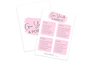 ZEDEV Birthday Party Game - Give Yourself A Point If, Girl Birthday Party Activity Favor, Set of 20 Games Cards, Teen Girls Birthday Supplies, Activity, Decorations -B10