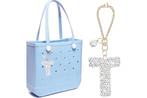 BOAJUNWU Bag Charms for Bogg Bag Accessories,Bogg Bag Charms Keychain for Women Girls,Letter Charms for Beach Tote Bags