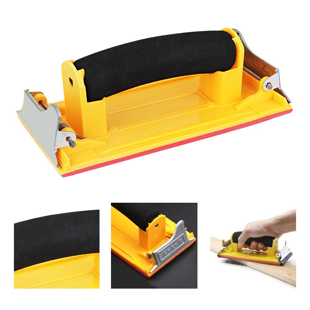 EMAGEREN Handle Sander with Sponge Handles, Sandpaper Holder Manual Hand Sanding Detail Sanders Soft Grip Handle Sander Wall/Metal/Wood Hand Sanding, Perfect for 9 x 3.6 inch Sandpaper