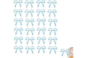 Tinoaly 25pcs Bows Drink Markers, Coquette Bow Wine Glass Charms Bowknot Drink Tags Bachelorette Party Decor for Wedding Birt