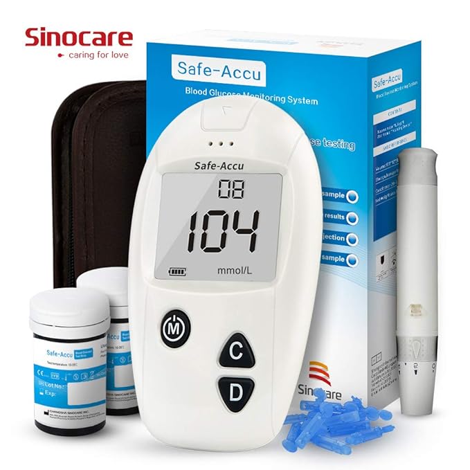 Sinocare Diabetes Testing Kit/Blood Glucose Monitor Safe Accu/Blood