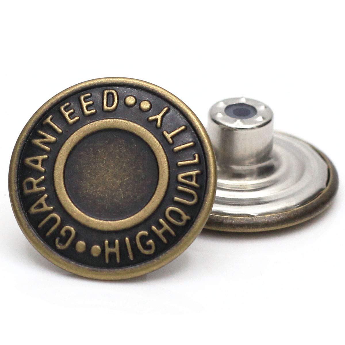 20mm GHQ Replacement Jean Tack Buttons No Sew Metal Buttons for Denims, Jeans, Jackets,12 Sets (Bronze)