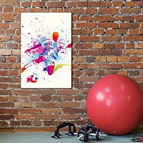 Sports Theme Watercolor Style Man Kicking The Soccer