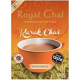 &lrm;Royal Chai | Karak Chai Sweetened | 10 Count Single Box | All Natural, No Preservatives | Premium Instant Tea | Made in the UK