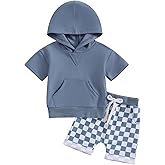 LIOMENGZI Toddler Baby Boy Summer Hooded Outfit Funny Contrast Short Shirt Shorts Infant 6 12 18 Months Clothes Summer 2T 3T