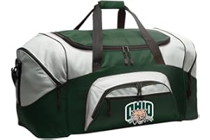 BROAD BAY Ohio University Suitcase Duffle Bag Large Ohio Bobcats Duffel Gift Idea for Her or Him (Green)