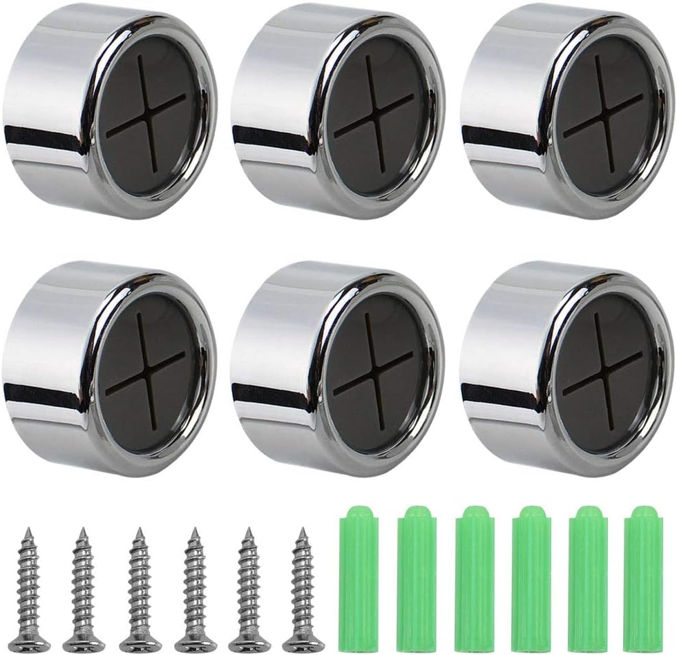 Dreamtop 6 Pack Adhesive Towel Hooks Round Tea Towel Holder Door Wall