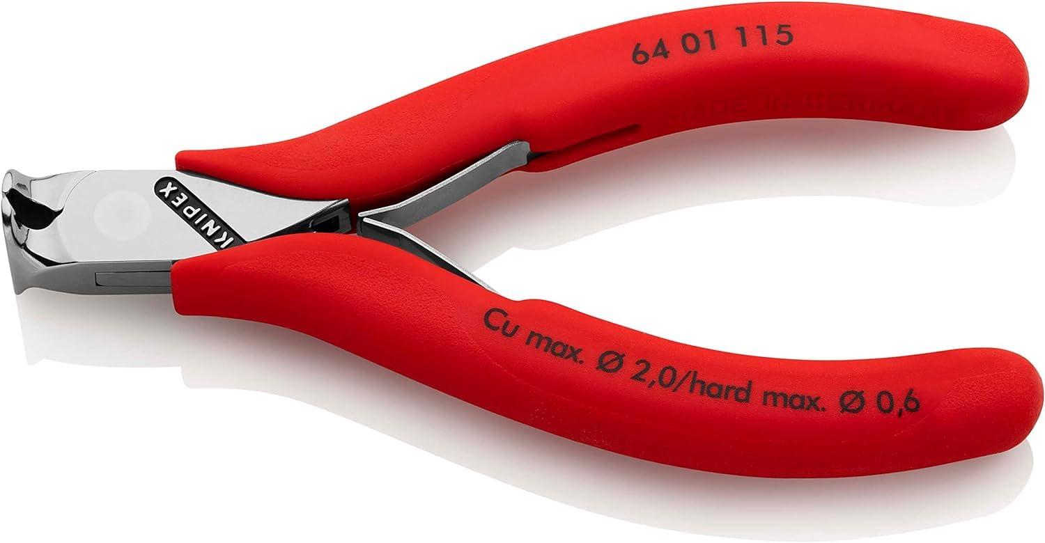 KNIPEX Electronics End Cutting Nipper with Non-Slip Plastic Grips 115 mm, 64 01 115
