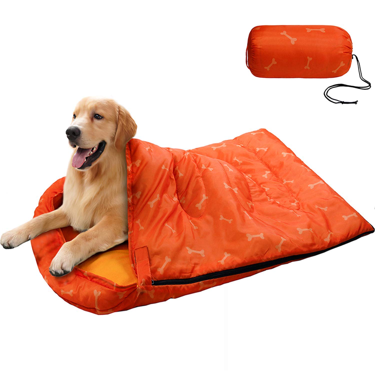 KUDES Dog Sleeping Bag Waterproof Warm Packable Dog Bed with Storage Bag for Indoor Outdoor Travel Camping Hiking Backpacking (43''Lx27''W)