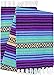 El Paso Designs Peyote Hippie Blanket - Classic Mexican Style Falsa Stripe Pattern in Vivid Colors. Throw, Bed, Tapestry, or Yoga Blanket. Hand Woven Acrylic, 57