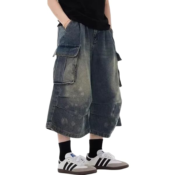Mens Cargo Shorts Camo Baggy Jorts Y2k Grunge Vintage Hip Hop