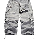 FOURSTEEDS Women's Casual Fitted Multi-Pockets Camouflage Twill Bermuda Cargo Shorts