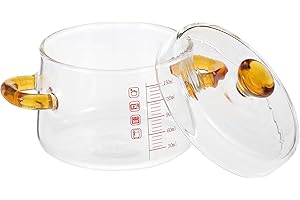HEALEEP Borosilicate Glass Double Handle Stew Pot 150ml Small Soup Container Oven-Safe Water Bath Cooking