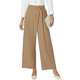 Blooming Jelly Women Wide Leg Dress Pants High Waisted Work Pant with Pocket Business Casual Outfits 2025(L,Khaki)