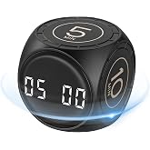Pomodoro Timer, 5/10/25/50 Mins Preset Stopwatch, ADHD Tool Desk Productivity Timer with Vibration, Mute &amp; Alarm Modes, for Work Study Back to School Kitchen, Black