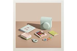 CAIUL Camera Accessories Bundle Compatible with Fujifilm Instax Mini 12, 7in1 Kit Contains - Carrying Case, Photo Album, Film Frames, Lens Filters, Selfie Mirror & DIY Stickers, Mint Green