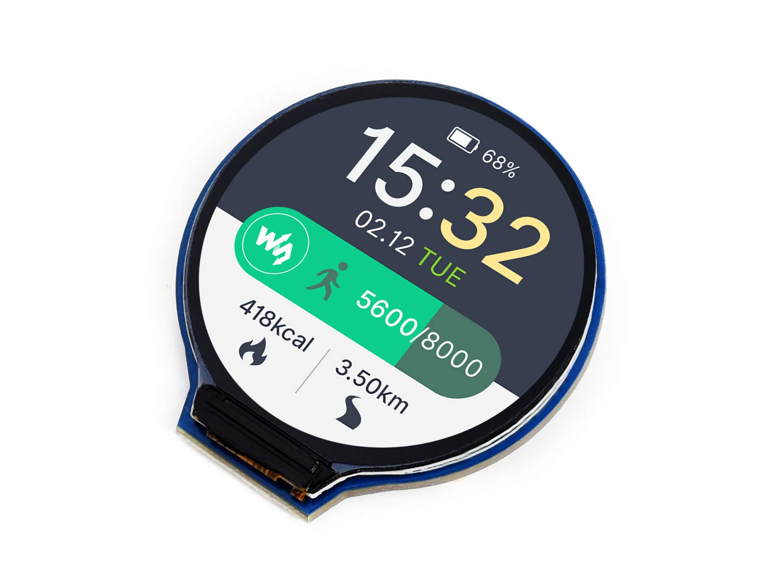 Waveshare 1.28 inch Round LCD Display for Raspberry Pi/Jetson Nano/Arduino, 240×240 IPS Screen 65K RGB Colors Monitor, Using SPI Bus, Embedded GC9A01 Driver