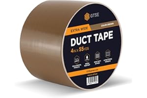 GTSE Wide Duct Tape, Brown, 4 Inches x 55 Yards (164 ft), Heavy Duty, Waterproof Repair Tape for Indoor or Outdoor Use, 1 Roll