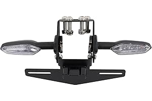 FTQYZDP Tail Tidy Kit for ninja400 Z400 Ninja 250 Ninja 500 2018-2025 Fender Eliminator Kit equipped foldable License Plate Holder, License Plate Light, LED Turn Signal Lights (Clear)